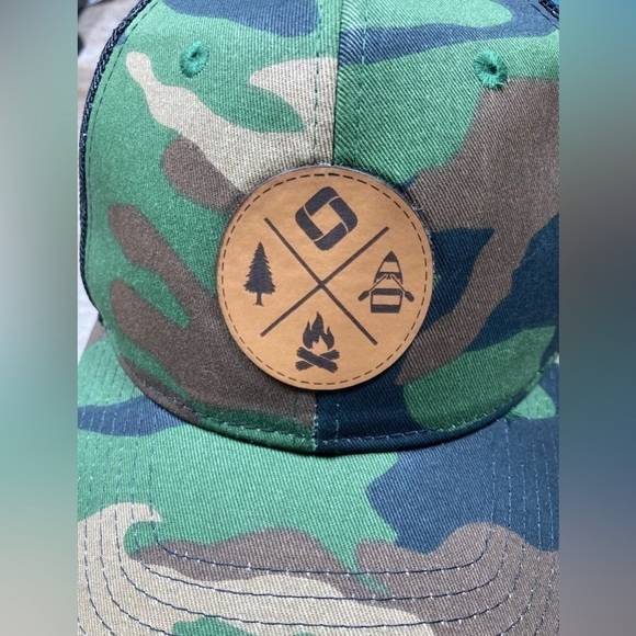 Port Authority Camo Snapback Trucker Cap Hat W/ Patch Boating Outdoors Camping - Picture 7 of 7